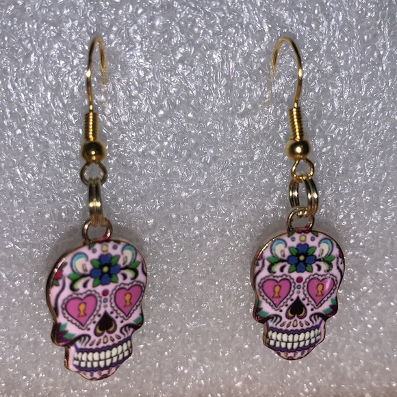 🖤🖤🖤Sugar skull earrings 🕷Halloween - Picture 2 of 5